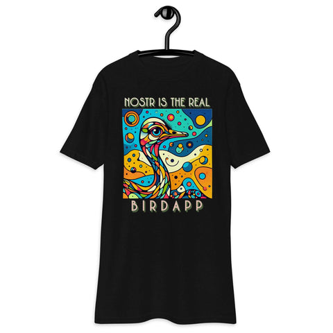Nostr Is The Real Birdapp Men’s Premium Heavyweight Tee+NOSTR t-shirt+Real Birdapp Men’
