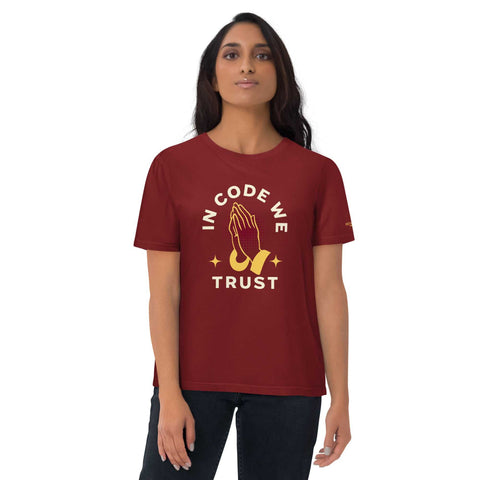In Code We Trust Unisex Organic Cotton T-Shirt+Bitcoin t-shirt+Trust Unisex Organic Cotton