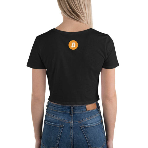 Bitcoin To The Moon Women’s Crop Tee+Bitcoin t-shirt+Moon Women’