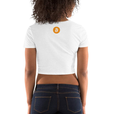 Bitcoin To The Moon Women’s Crop Tee+Bitcoin t-shirt+Moon Women’